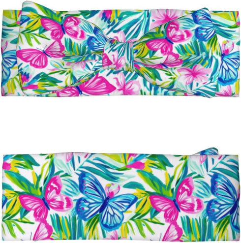 Set Butterfly Swaddle Blankets Newborn Receiving Blanket Baby Swaddle Wrap with Headband Hat for Baby Girls Boys