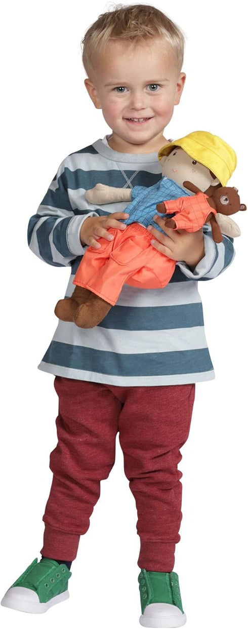 14 Inch Manhattan Toy Playdate Friends Alex Machine Washable and Dryer Safe Doll with Mini Bear Stuffed Animal