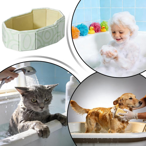 Generic Shower,75x45cm Kid Bathtub for Portable Anti-Slip Bathing | Folding Bathtub with Drain Plug - for Home Travel