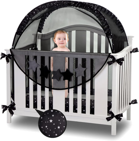 JOINSI Safety Crib Tents to Keep Toddler in, Pop Up Baby Mosquito Net