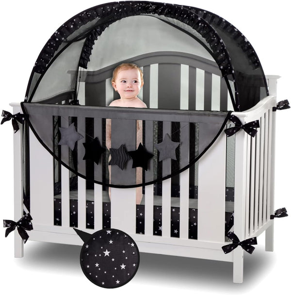 JOINSI Safety Crib Tents to Keep Toddler in, Pop Up Baby Mosquito Net