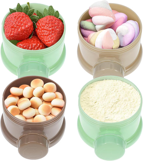 4 Formula Dispenser: Compartments Stackable Formula Container for Travel - Portable Baby Milk Powder & Snack Storage