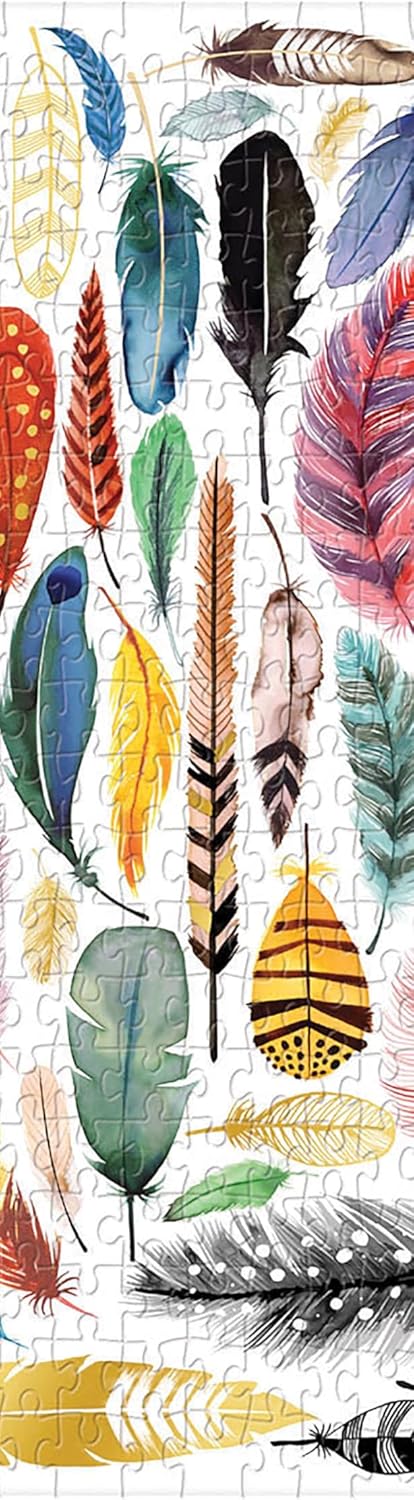 Galison Feathers 500 Piece Jigsaw Puzzle for Adults and Families, Bird Feather Foil Puzzle with 500 Pieces and Bird Feathers from Around The World