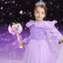 Light Up Snowflake Wand - Spinning LEDs and Sound Magic Princess Toy for Kids, Birthday Cosplay Party Favors, Pink