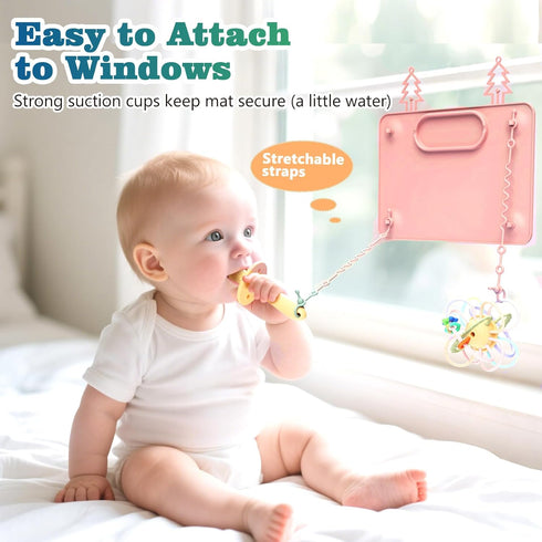 ZYATKSML 2 Pack 8 Baby Silicone Mat, Silicone Placemat for Infants to Toddlers, Baby Placemat for Restaurants & Dining