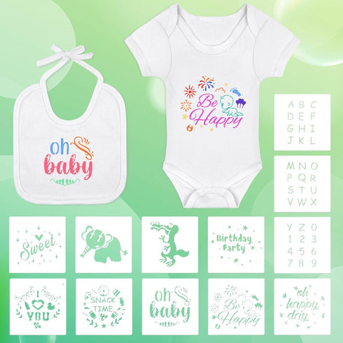 60/110/220 Set Pcs DIY Baby Bibs Bodysuit Baby Shower Game White Baby Bibs White Newborn Bodysuit for Baby Shower