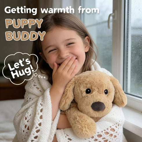Dog Stuffed Animals, Microwavable Stuffed Animal Adorable Fluffy Puppy Plush for Warmth, Heatable Coolable Lavender