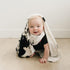 Cow Print Plush Baby Blanket, White Back, Black and White, 30 in x 40 in