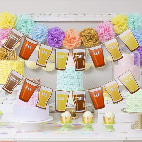 Oktoberfest Party Banner Decorations, Beer Garland Sign Banner for Birthday, Wedding, Bachelorette Supplies