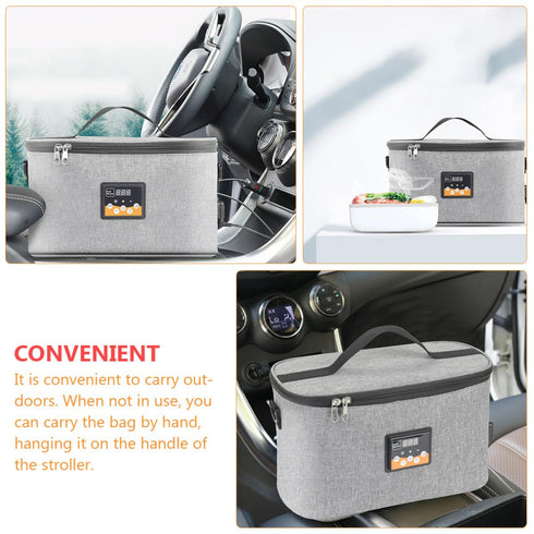 HONITANO Dc12v Portable Electric Bottle Warmer Bag for Car with Charger, Milk Bottle Heating and Insulated Tote Bag
