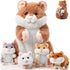 Deekin 5 Pcs Hamster Stuffed Animal Set 14 Inch Hamster Mommy with