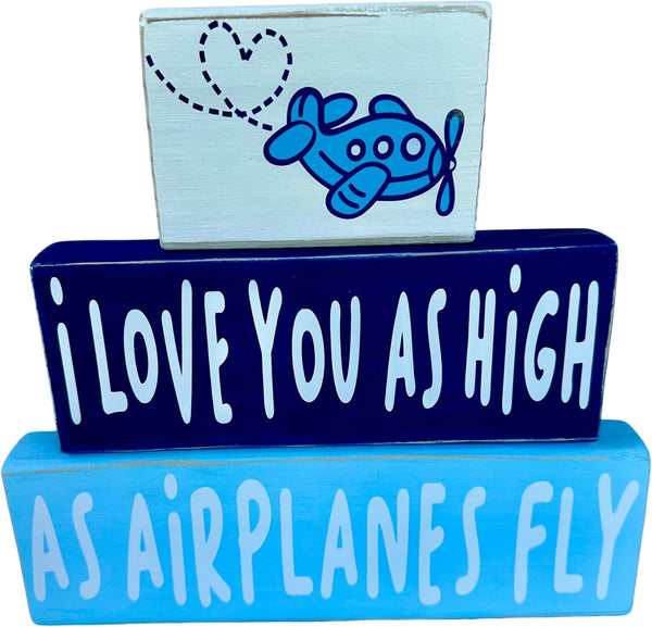I love you as high as airplanes fly/kids airplane theme bedroom nursery