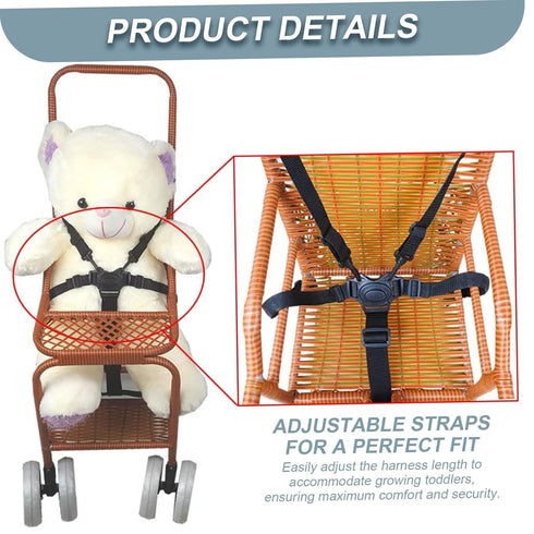 CNAFGBGG 5 Point Harness Car Seat, Adjustable Car Seat Harness for Kids, Easy to Install/Remove High Chair Straps