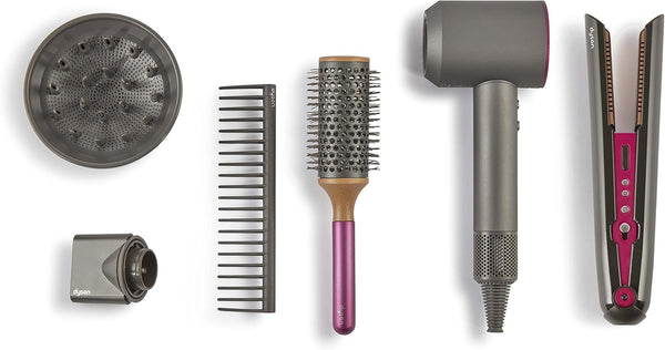 Casdon Dyson Toys - Supersonic & Corrale Deluxe Styling Set - Toy Straightener & Hairdryer with Real Function for