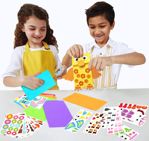 9Pack WATINC Hand Puppet Art Craft - DIY Making Your Own Paper Sock Puppets Kits Wiggle Googly Eyes, Imaginative Early