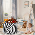 visesunny Collapsible Large Capacity Basket - Animal Zebra Stripe Clothes Toy Storage Hamper with Durable Cotton Handles