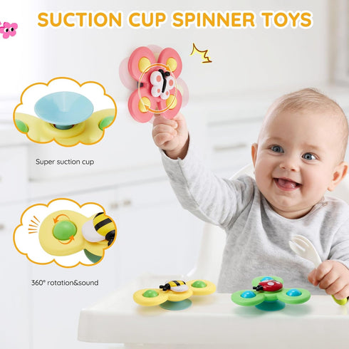 6-12-18 1-2-3 VoMii Baby Toys Months, Montessori Toys for Babies Newborn Teether Sorting Stacking Blocks Spinner Toy