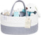 KiddyCare Diaper Caddy Organizer for Baby Nursery, X-Large Basket with Handle and Lid for Changing Table
