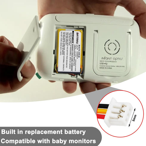 Batmax SP803048 DXR-8 Li-ion Battery Replacement for Infant Optics Video Baby Monitor Rechargeable