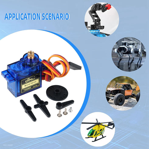 4 Packs TS90MD 9g Micro Digital Servo Full Metal Gear RC Servo for RC Drone Smart Car (90-180 Degree Controllable Angle)