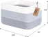 COMFY-HOMI Cotton Rope Woven Basket, 13.5"x11"x9.5" Toy Organizer with Handles for Shelves, White/3Tone Grey