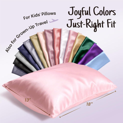 OLESILK 100% Mulberry Silk Toddler Pillowcase, 19 Momme Pure Natural Silk Travel Pillow Case, 13"x 18", Light Plum