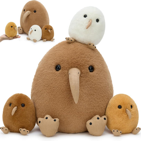 MorisMos Plush Kiwi Bird Toys for Kids, Realistic Mommy Kiwi Bird Stuffed