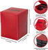 Vault X Trading Card Deck Box with 150 Black Card Sleeves, Fits 100+ Sleeved Cards, Storage Box for TCG (Red)