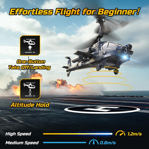 2.4GHz 26 2 8-12 DEERC RC Helicopter, RC Plane for Kids and Adults, Remote Control Helicopter, Mins Flight Time, LED