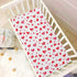 Sinestour Red Heart Love Baby Crib Sheet Soft and Breathable Crib Mattress Protector for Standard Crib Mattress Topper