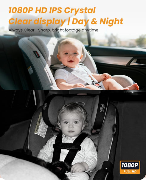 4.5" 1080P Babyvue USB Car Camera for Baby : Baby Car Camera with Crystal Clear Mirror View, Easy Installation Carseat