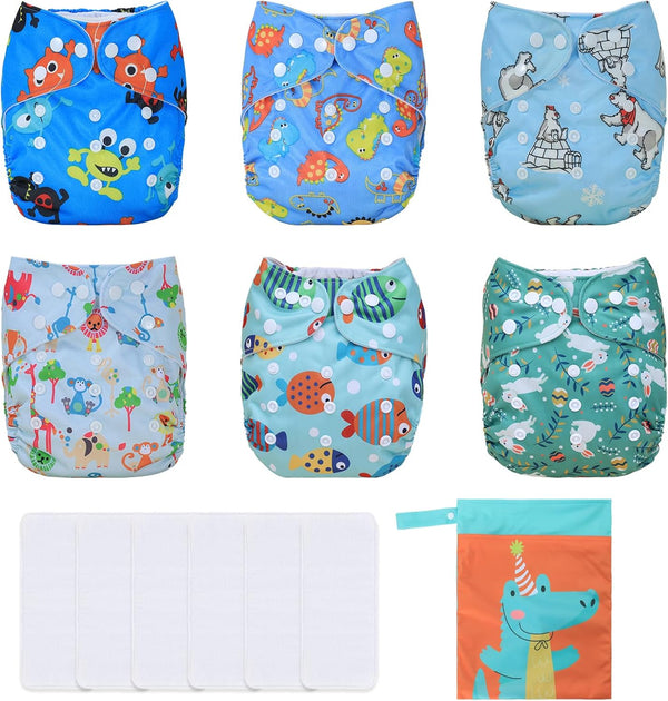 TDIAPERS Cloth Diapers Reusable Washable Pocket Diapers Cover One Size Adjustable for