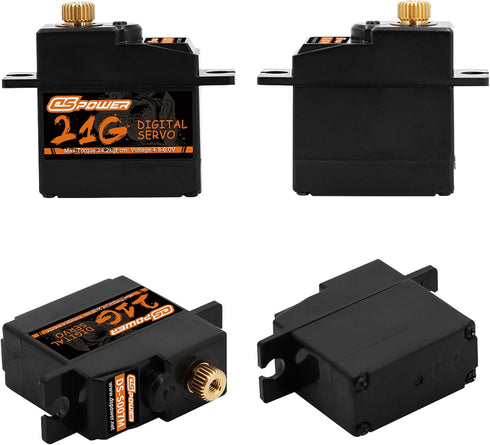 DSPOWER 21G 25T 1/18 1/16 1/14 Mini Servo Micro Servo with Arm,Digital Servo Full Metal Gear for RC Crawler Car,Truck