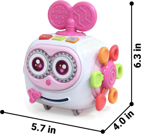 MoraBaby 1+ 1-3 6-in-1 Tummy Toys for Year Old Girl, Musical Busy Cube for Toddlers year old, Montessori Activity Cube