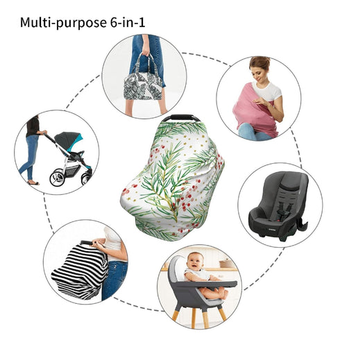 Schgap Christmas Berries Car Seat Covers Canopy for Baby Nursing Cover Breastfeeding Baby Carrier Covers Carseat Canopy