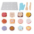 28pcs Playset, Set Wooden Cookie Maker Toy Kitchen Accessories, Kids Play Kitchen Cutting and Baking Food Toys Cookies