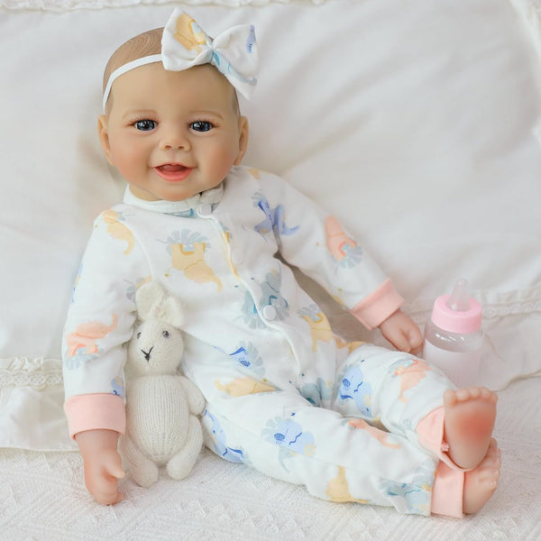 18 inch 3+ SCOM Baby Doll Girl, Realistic Soft Body Baby Doll Real Life Cute Baby with Accessories for Year Old