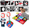 4 PCS High Contrast Black and White Baby Toys - Montessori Crinkle Sensory Book, Tummy Time Mirror, Rattle Gift