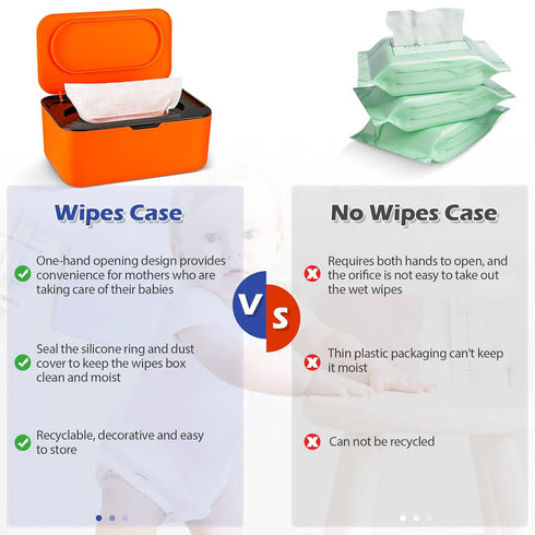Black Baby Wipes Dispenser - Keeps Wipes Fresh and Moist