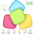 Bamboo Kids Plates, 4 Pack Set, Stackable Bamboo Dinnerware for Kids, Dishwasher Safe
