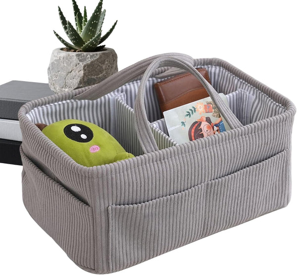 Generic Kids Diaper Organizer, Portable Corduroy Large Storage, Diaper Holder Nursery Organizer Bag,