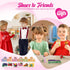 Deerher 24 Pack Prepacked Valentines Day Gifts for Kids - Valentine's Day Cards with Flower Building Blocks Crafts