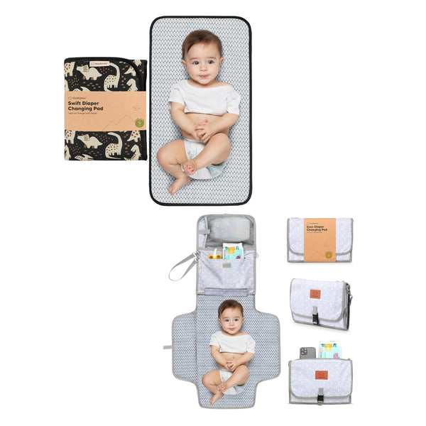 KeaBabies Portable Diaper Changing Pad - Waterproof Travel Changing Mat for Baby,
