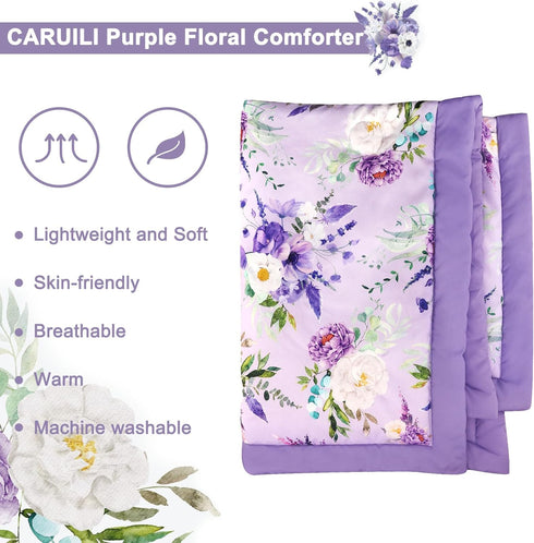 Set Set 4 Set Crib Bedding for Girls, Purple Baby Crib Bedding Piece, Baby Girl Nursery Bedding Including Comforter