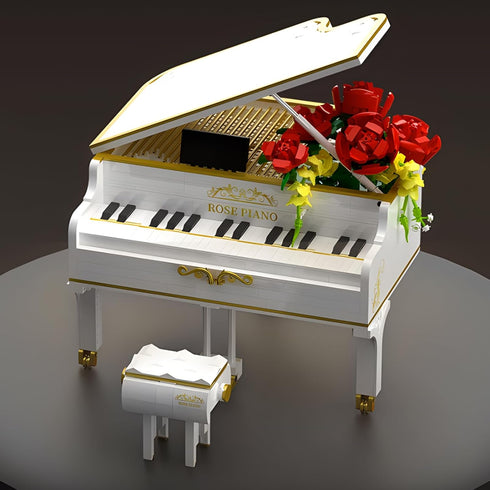 1293pcs Mini Ideas Piano Model Building Block Set, Music Lovers Collection Gift for Boys and Girls (White)