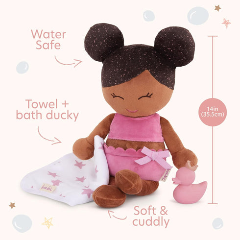 Babi – 14" Baby Doll - Bath Theme - Water Toys - Deep Tone & Removable Clothes - 2 Years +