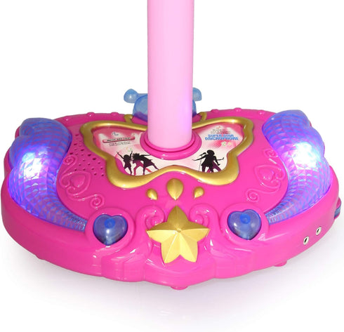 Mozlly Playset MP3 Super Star Kids Karaoke Machine with Microphone Stand - Pink Microphone with Stand with Built