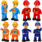 FUNERICA 8-Set Bendable Play People Figures for Kids - Firefighters, Police Officers,