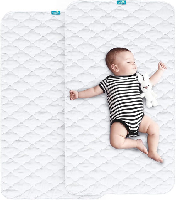 Waterproof Crib Mattress Protector Pad 2 Pack 28" x 52",Non-Slip & Absorbent