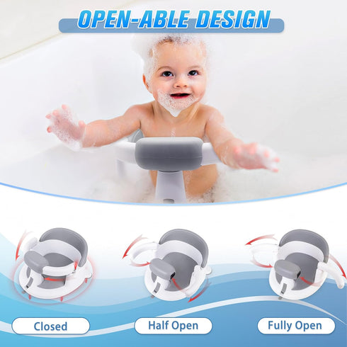 6 Mostop Baby Bath Seat for Babies Months & Up - Non-Slip Infant Bathtub Chair with Suction Cups - Sit Up Bath Seat
